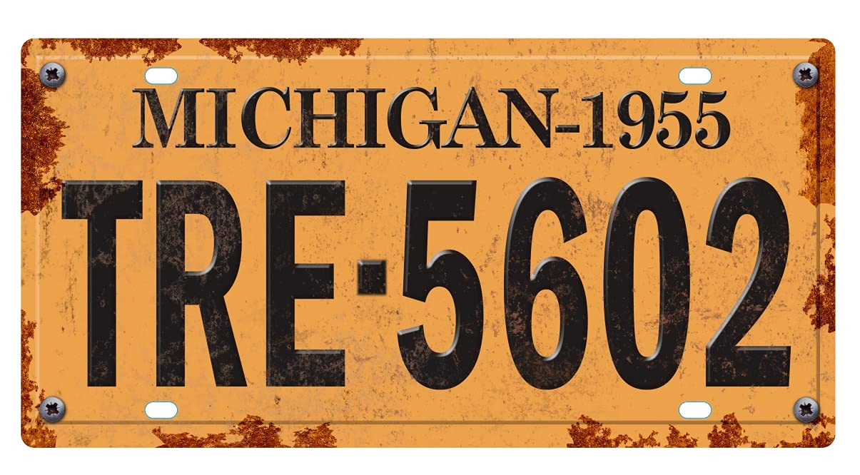 - Confezione da 10 targhe automobilistiche USA Anni '40/'50 - Replica Vere targhe Americane con Effetto Consumato (OLD4)