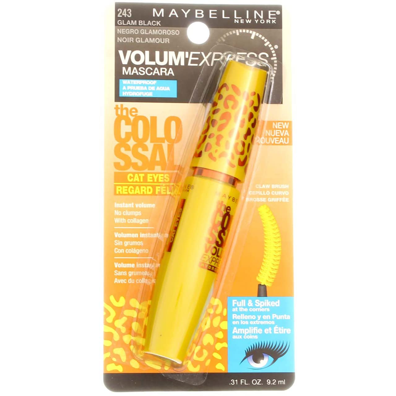 Maybelline Volum' Express Colossal Cat Eyes Waterproof Mascara, Glam Black [241]