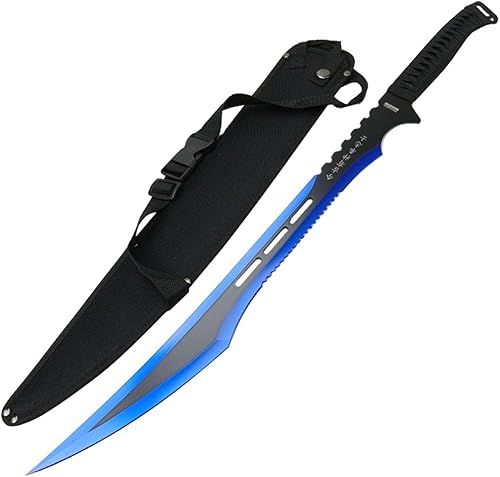 Miniatura 4 de Defender Espada de hoja de 2 tonos de acero inoxidable verde de 27 pulgadas con funda