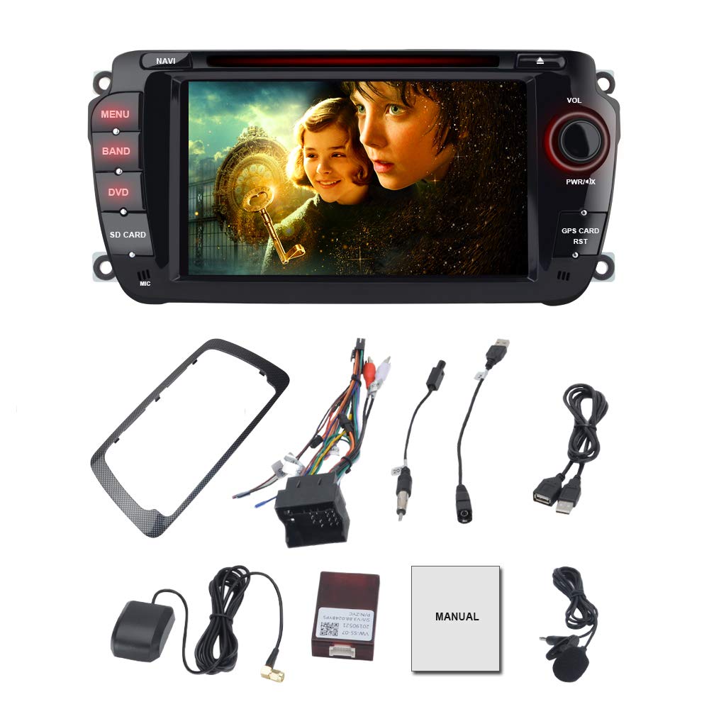 AWESAFE Radio Coche 7 Pulgadas con Pantalla Táctil 2 DIN para VW Seat Ibiza 2009–2013, Autoradio con Bluetooth/GPS/FM/RDS/CD DVD/USB/SD, Apoyo Mandos Volante, Mirrorlink y Aparcamiento