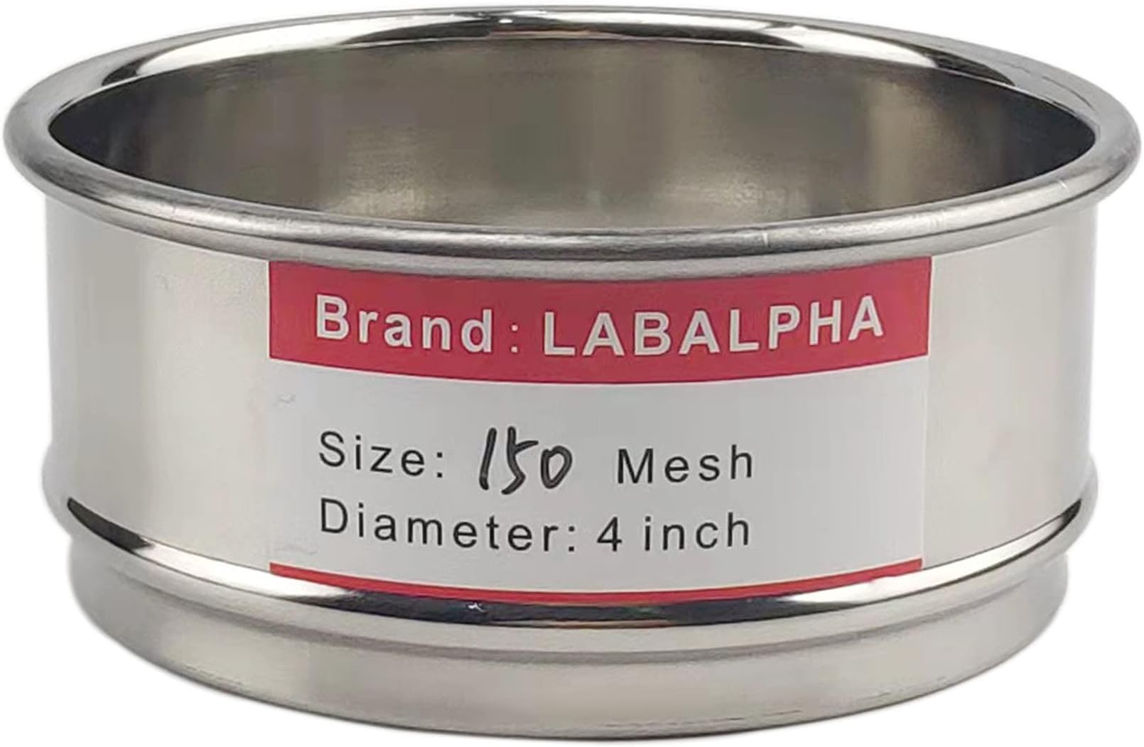LABALPHA 150 Mesh Lab Sieves, Test Sieve #150 Mesh, 4'' Diameter, 304 Stainless Steel Wire Cloth (0.1mm)