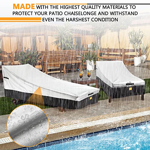 Sumbelive Patio Chaise Lounge Covers For Outdoor Patio Furniture. Lounge Chair Cover Made Of Durable Heavy Duty 600D Oxford Polyester 76" L X 30" W X 25" H #TOP4