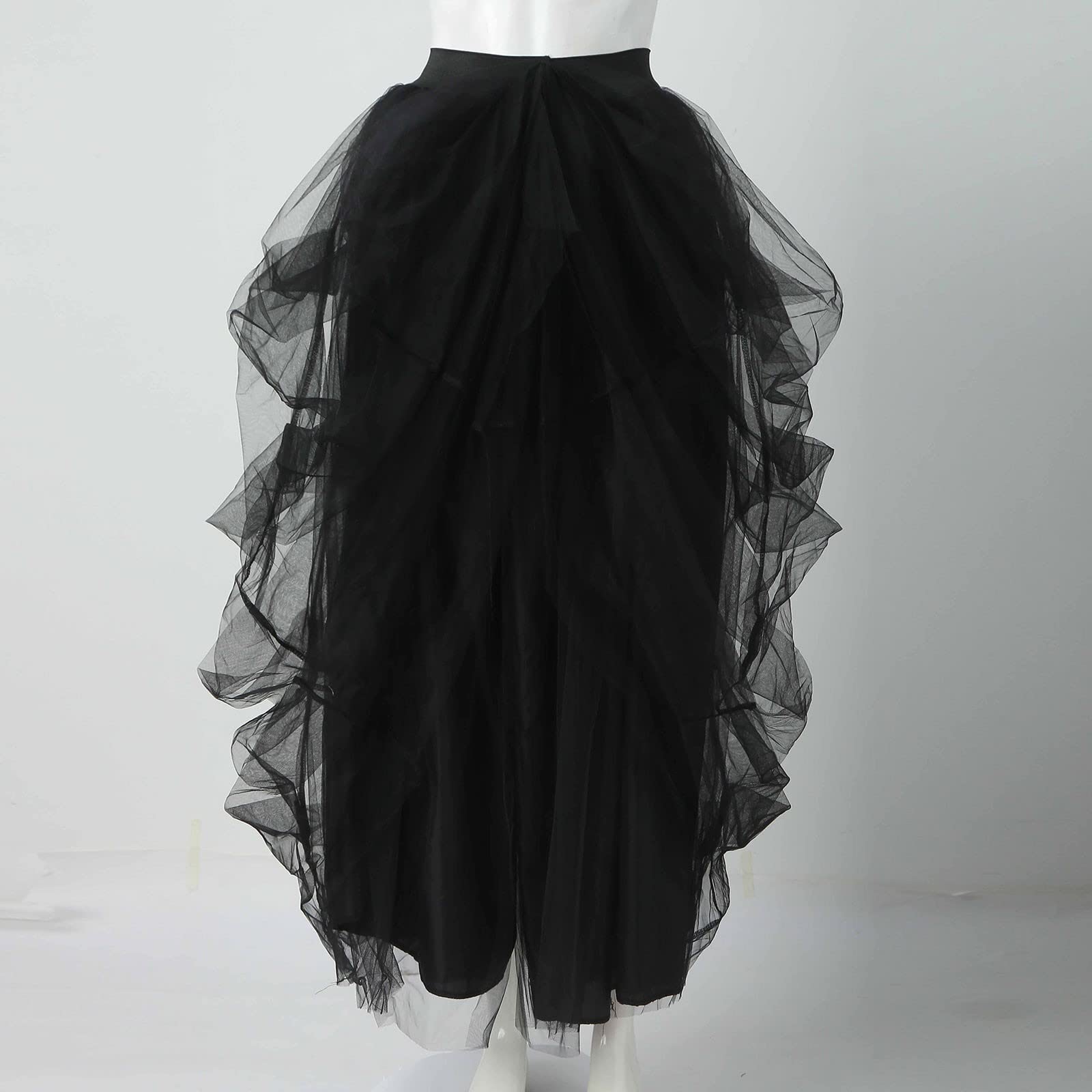 HOOUDO Üllrock Damen Tutu Klassisch Elastisch Hohe Taille Elastischer Gürtel Lässiger Poncho Damenrock Blasenrock Tüllrock Grün Gelber Ballettrock Petticoat Schwarz Rockn Roll Outfit Regenbogen