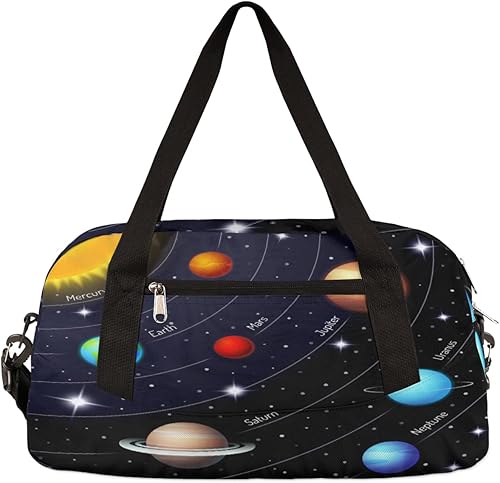 Universe Galaxy Solar System - Bolsa de lona para niños y niñas, bolsa de baile, espacio exterior, planetas, deportes, gimnasio, bolsas de viaje