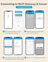 Vista 8 de GoveeLife Premium Detector inteligente de fugas de agua 2 con rango ultralargo de 1968 pies, sensor de agua wifi con SMS/Email/APP Push y alarma