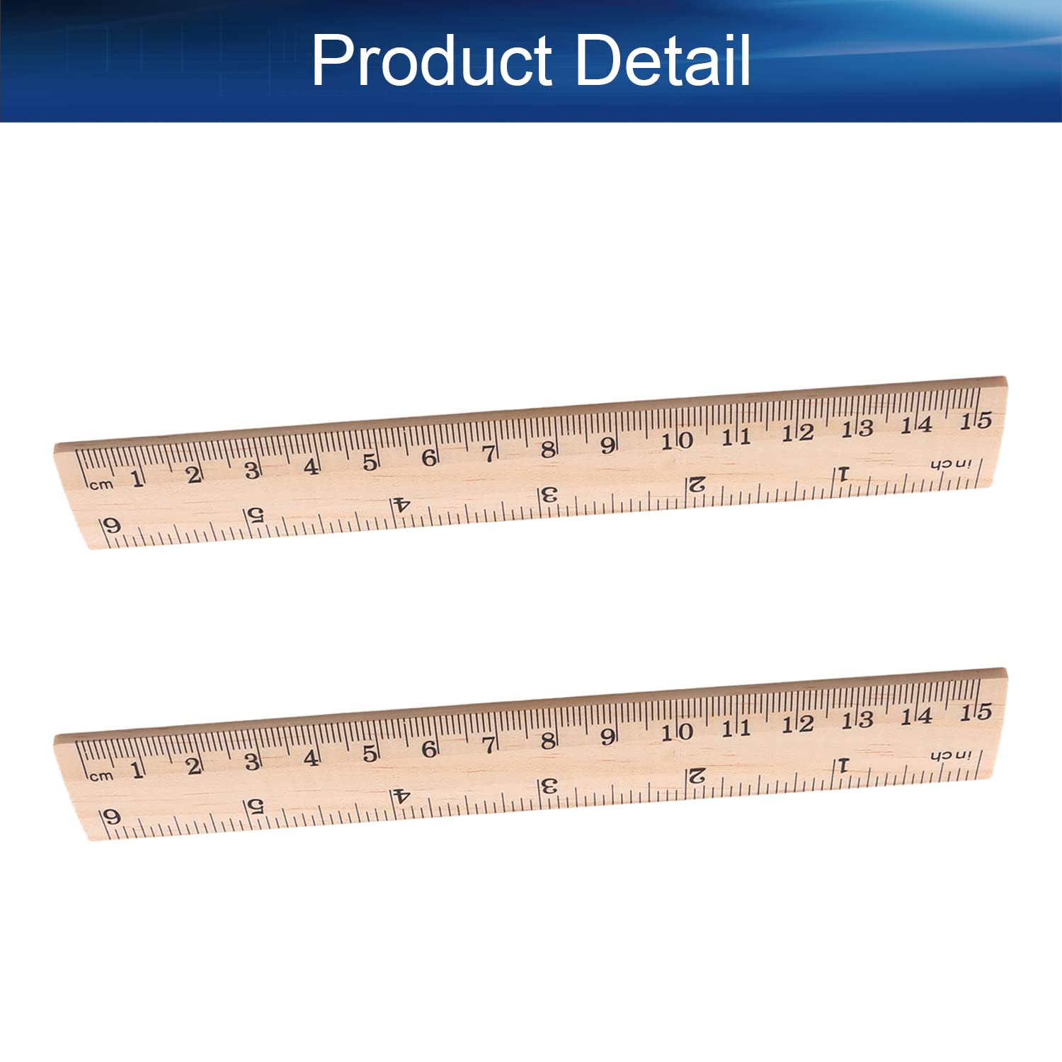 12 Pack Wooden Rulers 6 Inch - Bulk School Office Supplies With Dual Scale
