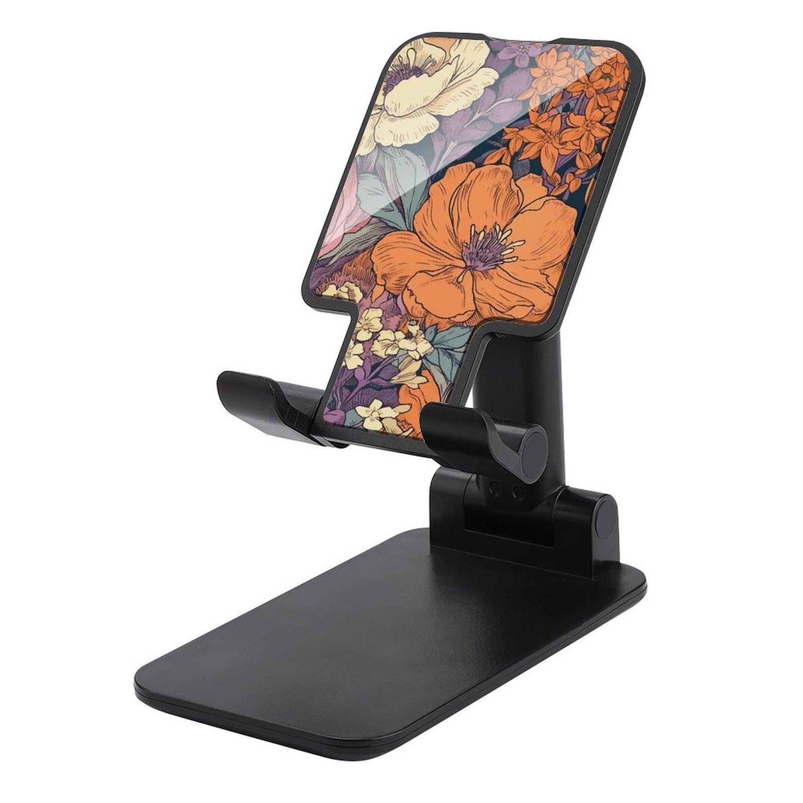 Support de téléphone pliable fleurs colorées pour bureau