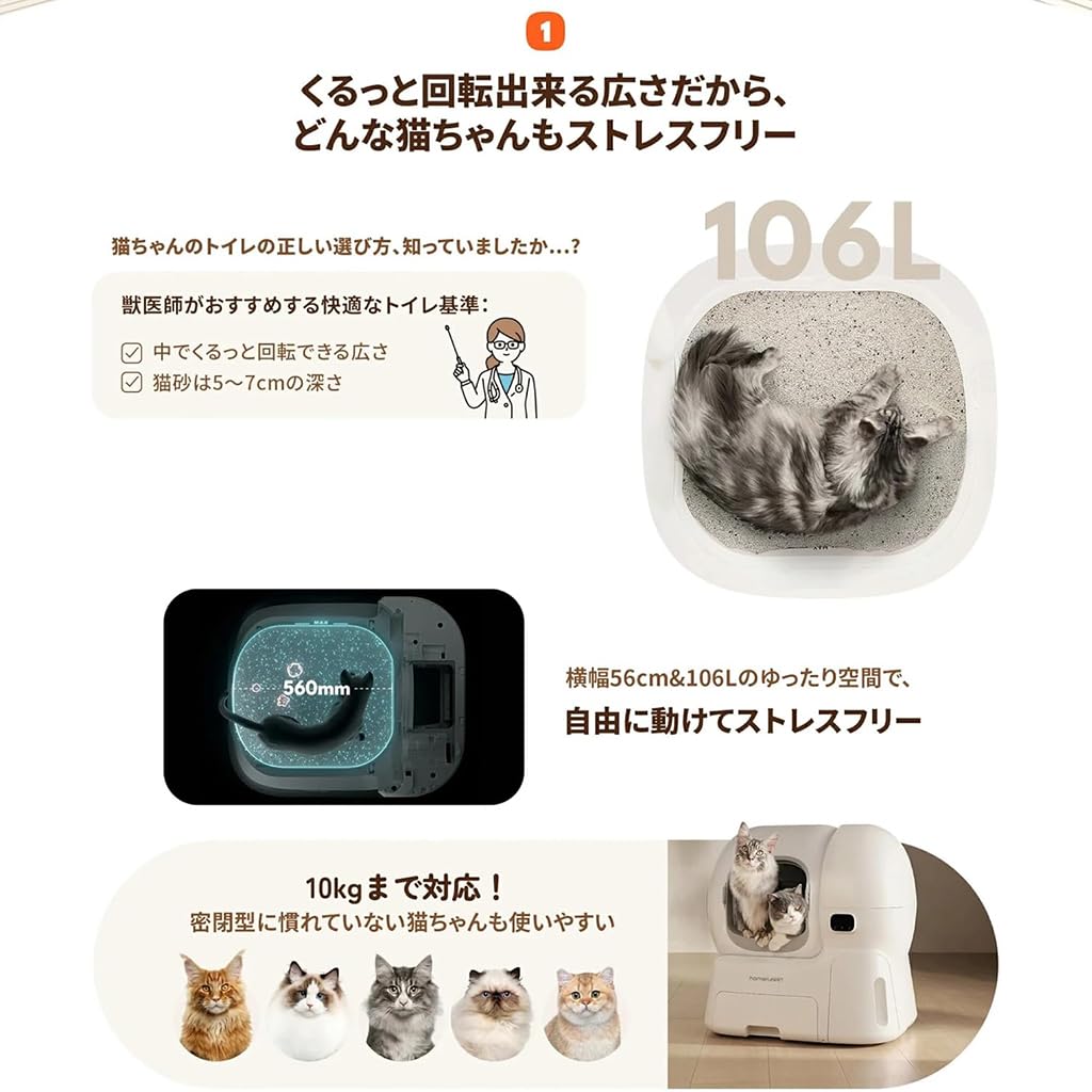 Amazon | 猫 トイレ 猫 自動トイレ 大容量 スマート機能搭載/多頭飼い
