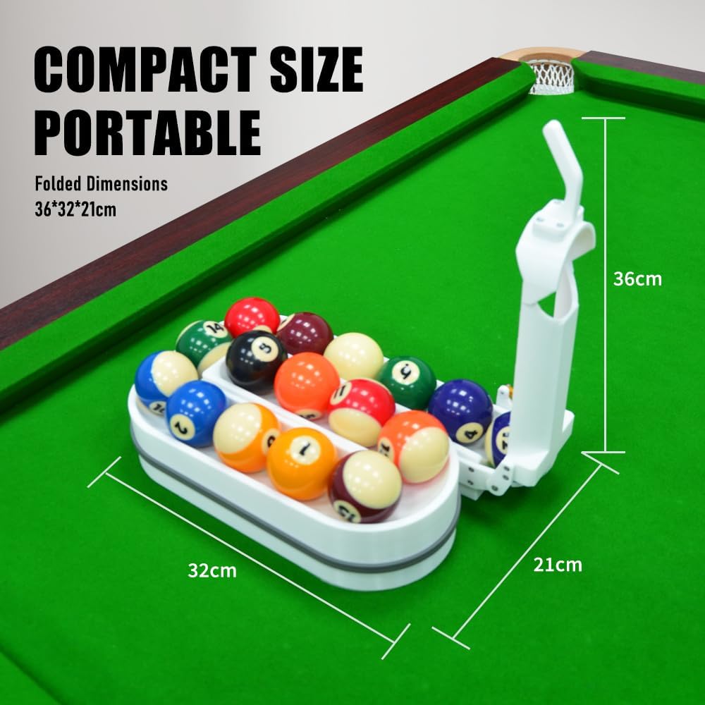 Rastrelliera per palline da biliardo stampata in 3D, strumento per allenamento biliardo, triangolo portatile per esercitazioni costanti, con kit di manutenzione