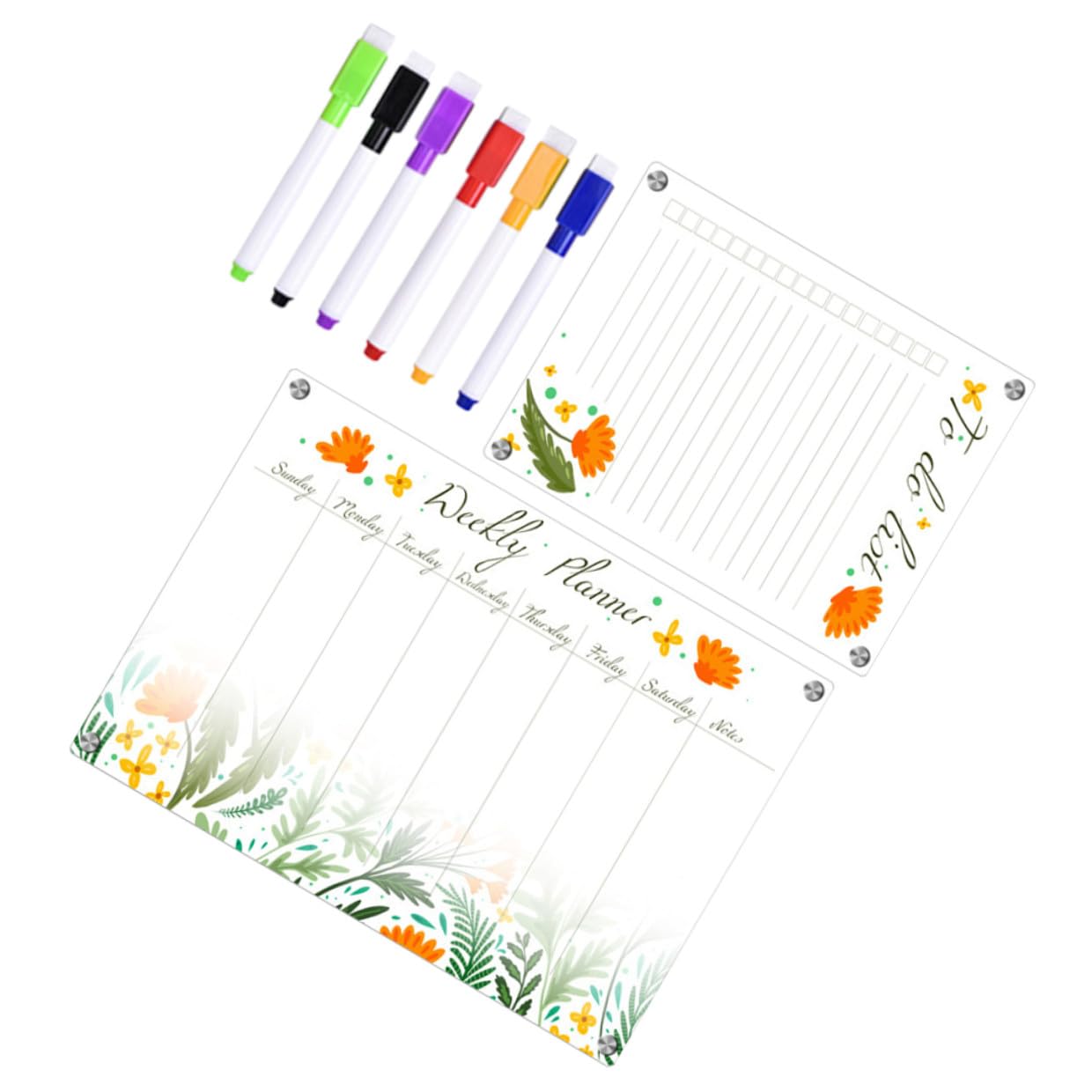 MAGICLULU Lavagna Magnetica Per Frigorifero A3+a4 in Acrilico Trasparente, Lavagna Cancellabile a Secco Per Calendario Settimanale, Planner Magnetico Pratico e Riutilizzabile Per Cucina e Ufficio