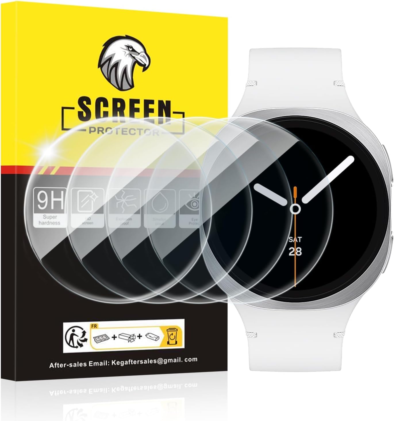 Aimtel 4-Stück Displayschutz Kompatibel mit Samsung Galaxy Watch 8 40mm Schutzfolie,Glas Anti-Kratzen Hohe Klar Displayschutzfolie für Galaxy Watch8 40mm(Nicht für Anderes Modell)