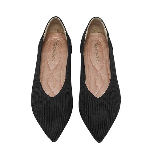 Semwiss Women's Ballet Flats Comfortable Work Dressy Pointed Toe Shoes