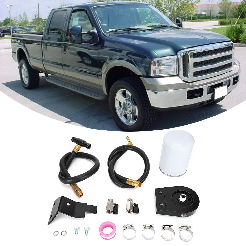 Akozon 6,0-l-Kühlmittelfilter, Kühlmittelfiltersystem-Filtersatz Passend für 6,4-Liter-Powerstroke- F250