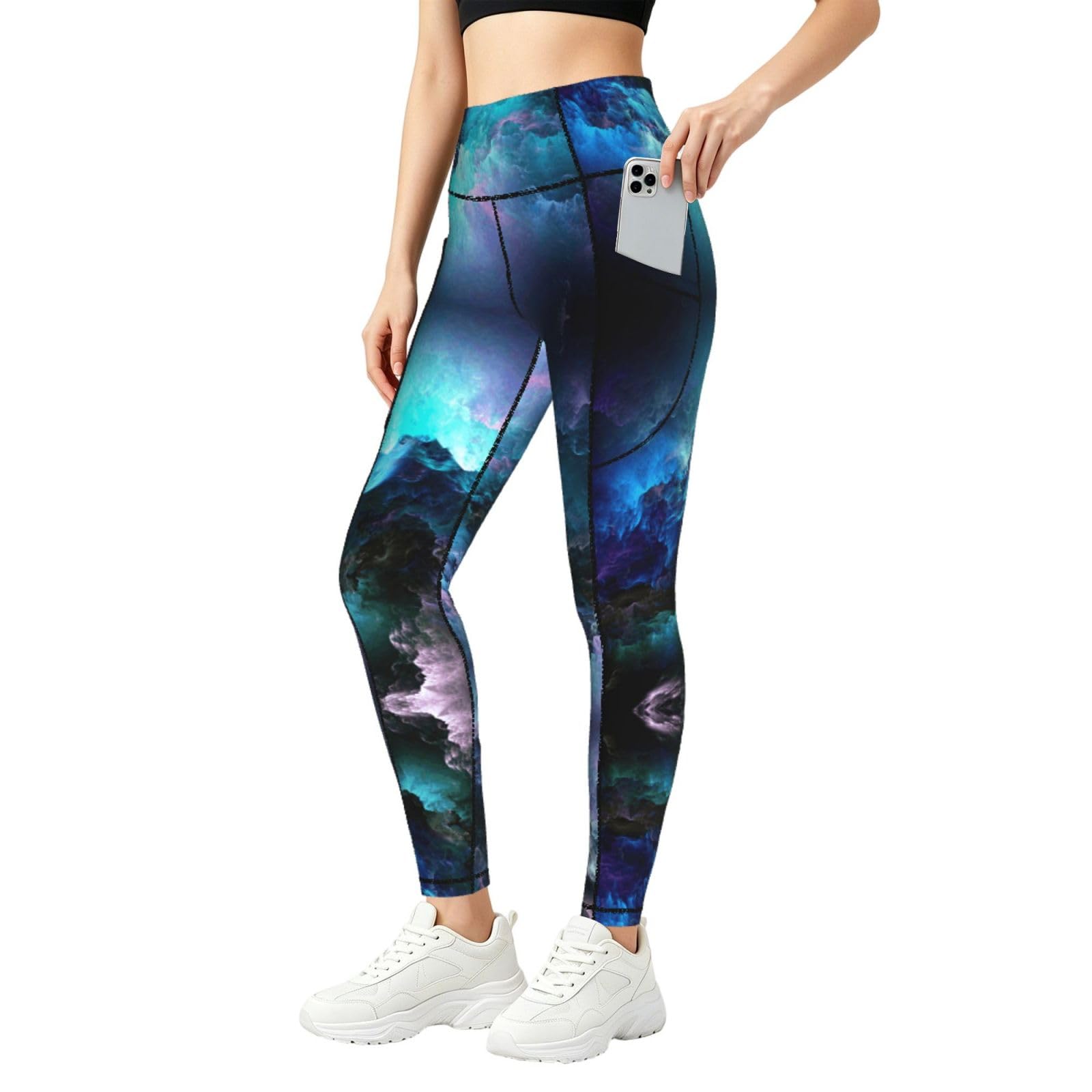 Leggings con estampado espacial 3D pantalones de entrenamiento elásticos para mujer fitness 8