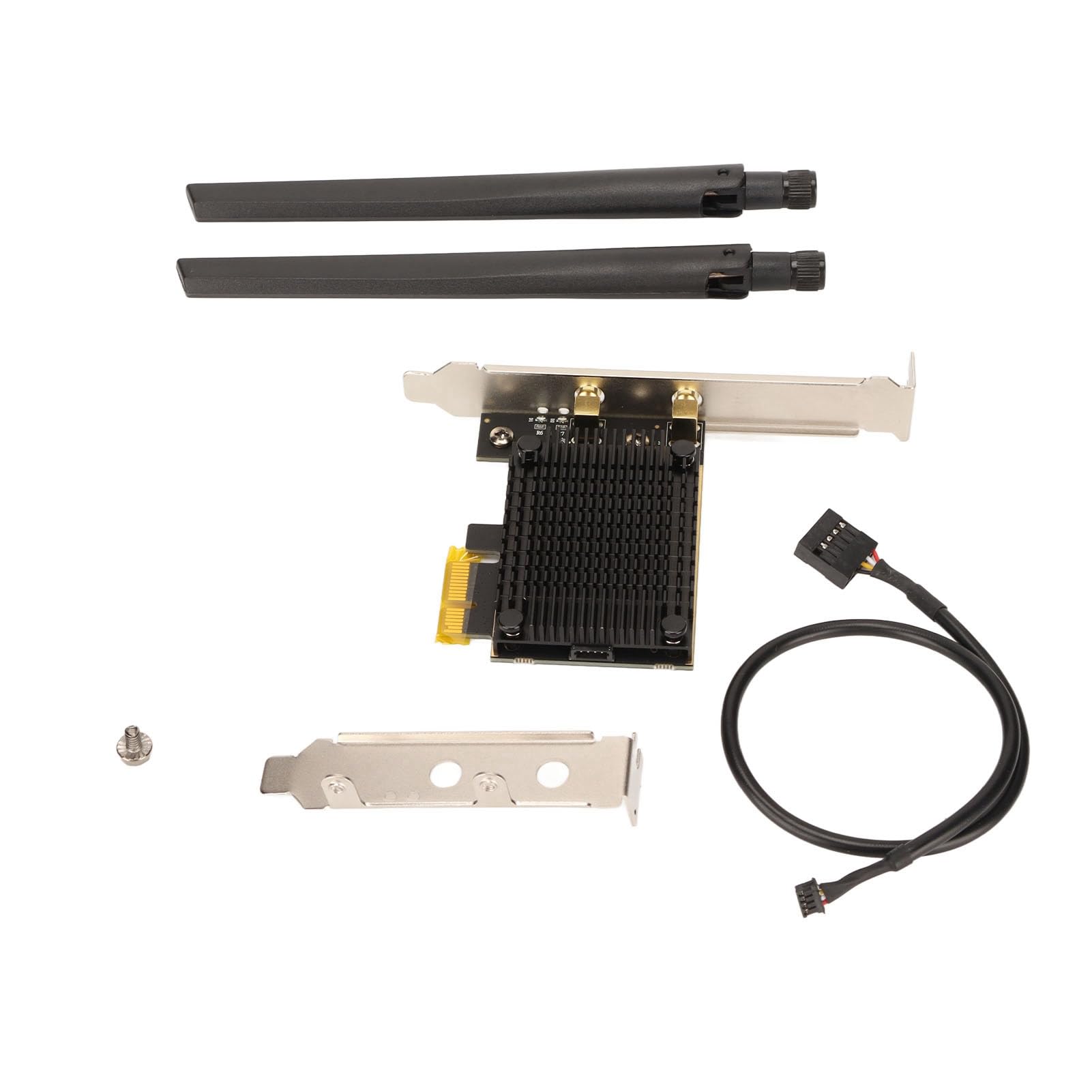 KUIDAMOS Scheda Wifi PCIE Tri Band 5400Mbps MU MIMO Scheda Wifi 6E a Bassa Latenza per Interfaccia PCIE X4 X8 X16, Prestazioni Stabili, per 10/11 a 64 Bit
