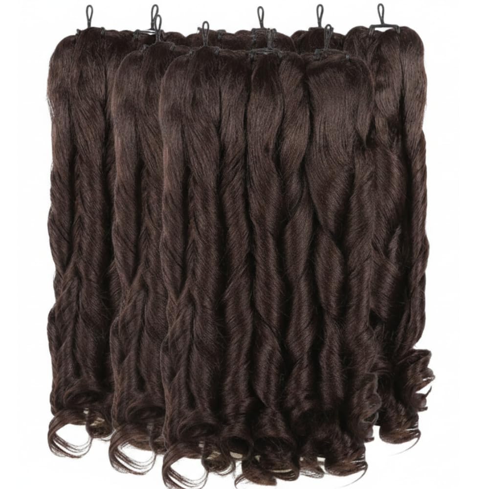 African French Curly Braiding hair 12Pcs TZ #(4) Black Bouncy Braiding Easy to Install BOHO Braiding Hair Extensions Natural Look & Soft Feel