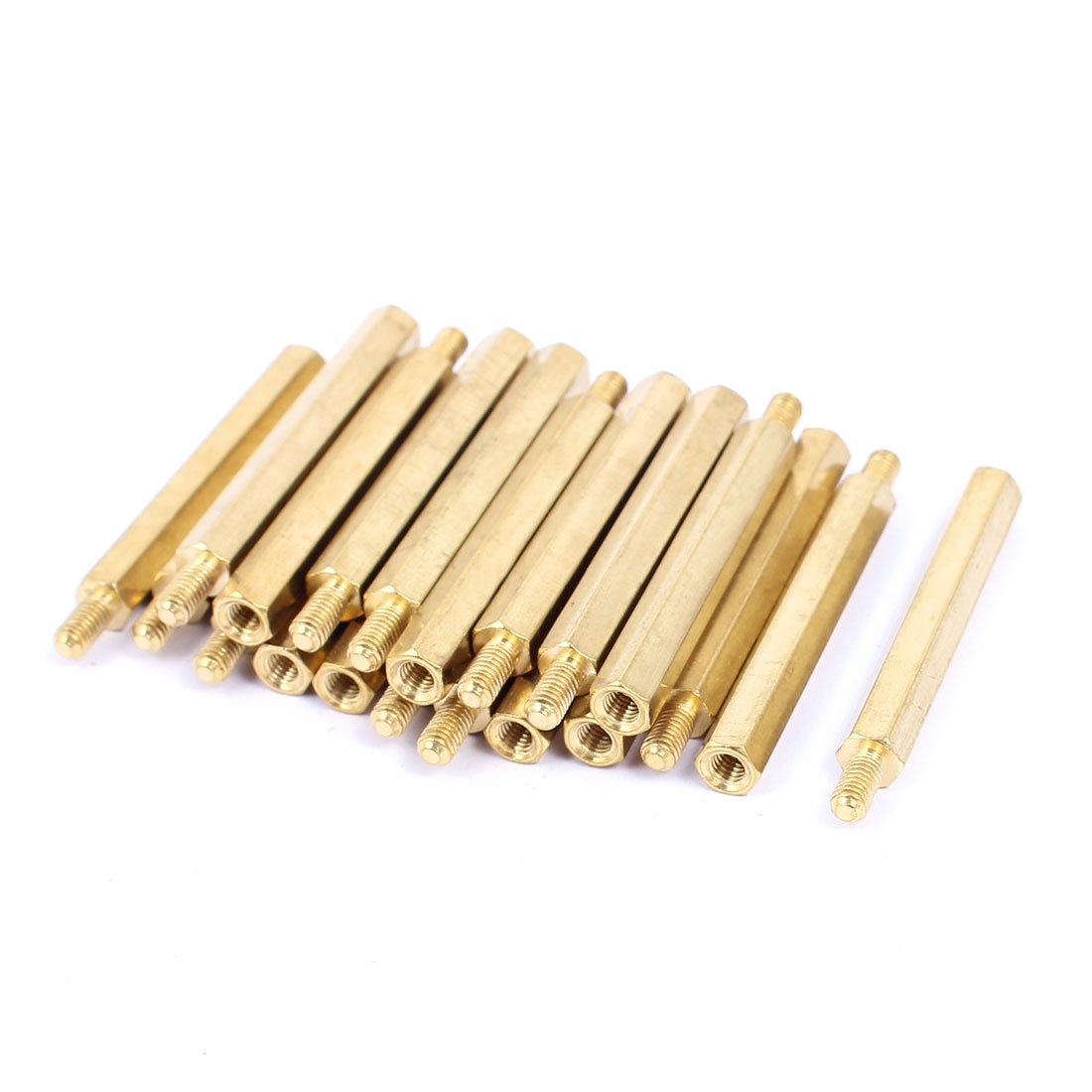Aexit M3x35mm+6mm (Distribution electrical) Male to Female Thread Brass Spacer Hexagonal Standoff (50ry15qf495) Pillar 20pcs-image-17