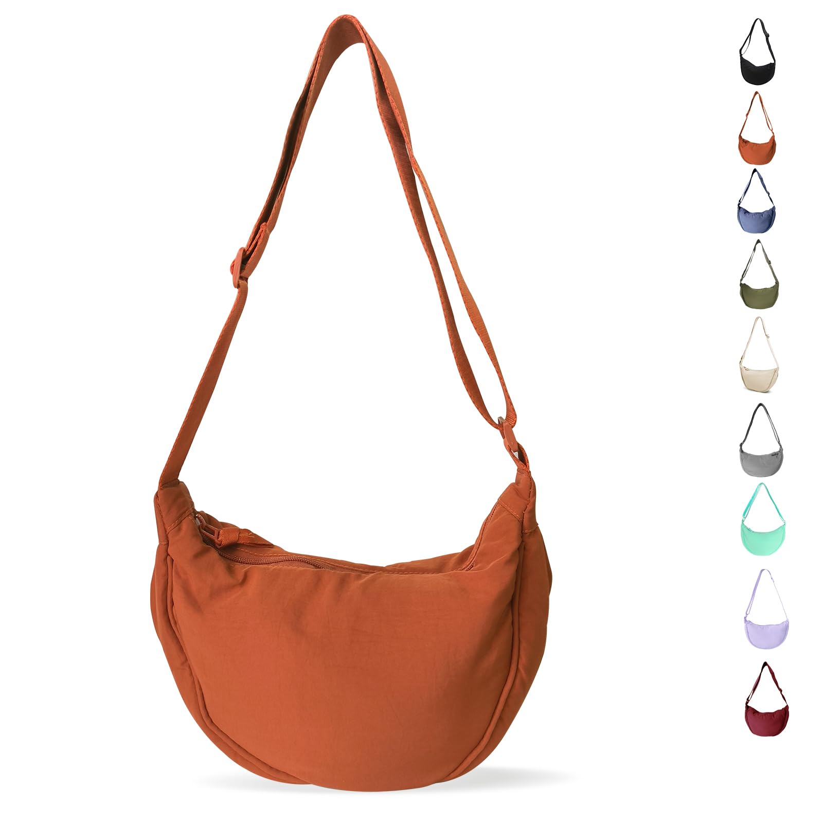 Sac à Bandoulière Croissant LOCCY En Nylon - 31x16x9 Cm - Sangle Ajustable - Style Décontracté