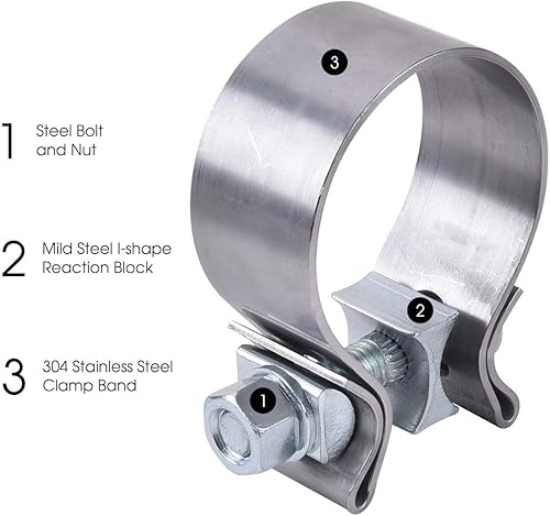 Miniatura 8 de EVIL ENERGY Silenciador quemado de escape de salida de 2.5 pulgadas, entrada de 4 pulgadas, paquete de 18.6 pulgadas de longitud con abrazadera de