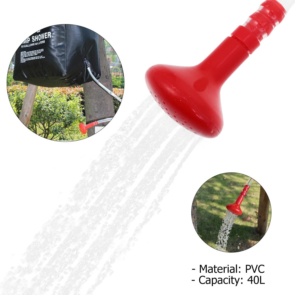 Bolsa de Ducha Solar Portátil 40L para Camping Bolsa de Agua Calentamiento Solar de PVC Duradero para Acampar y Ducha Exterior Adecuado para Senderismo y Viajes al Aire Libre