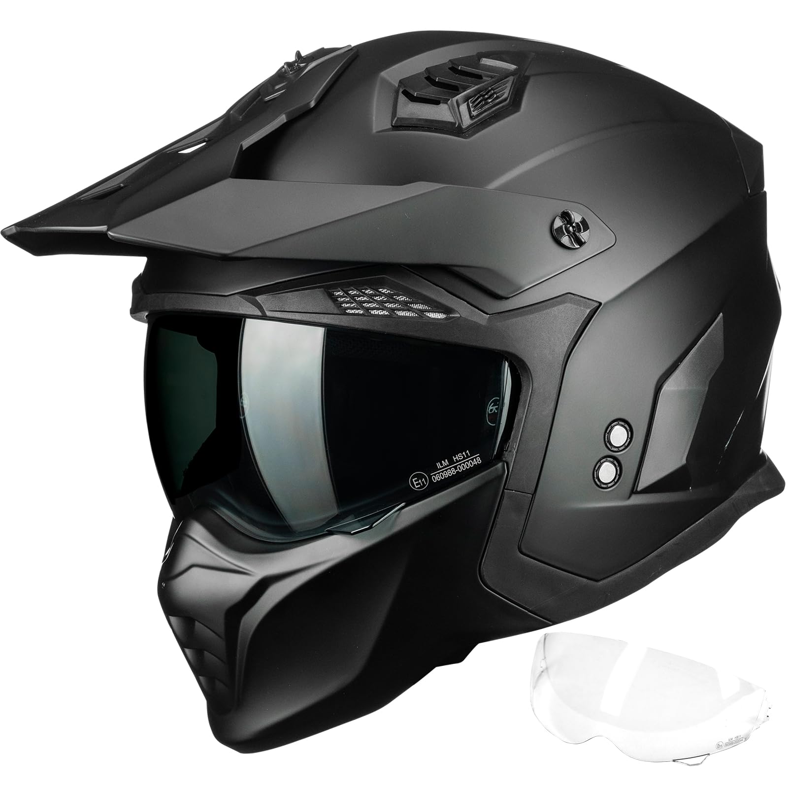 ILM Casque Moto Homme Femme Homologué ECE22.06 Modulable Jet Vintage Rétro Scooter Trottinette Electrique ATV Adulte avec Visiere HS711