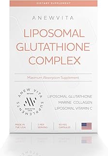 Liposomal Glutathione Supplement with Marine Collagen and Liposomal Vitamin C - Premium Skin Care Supplement - Enhanced Absorption Formula for Radiant Skin, Detox & Antioxidant Support - 60 Capsules