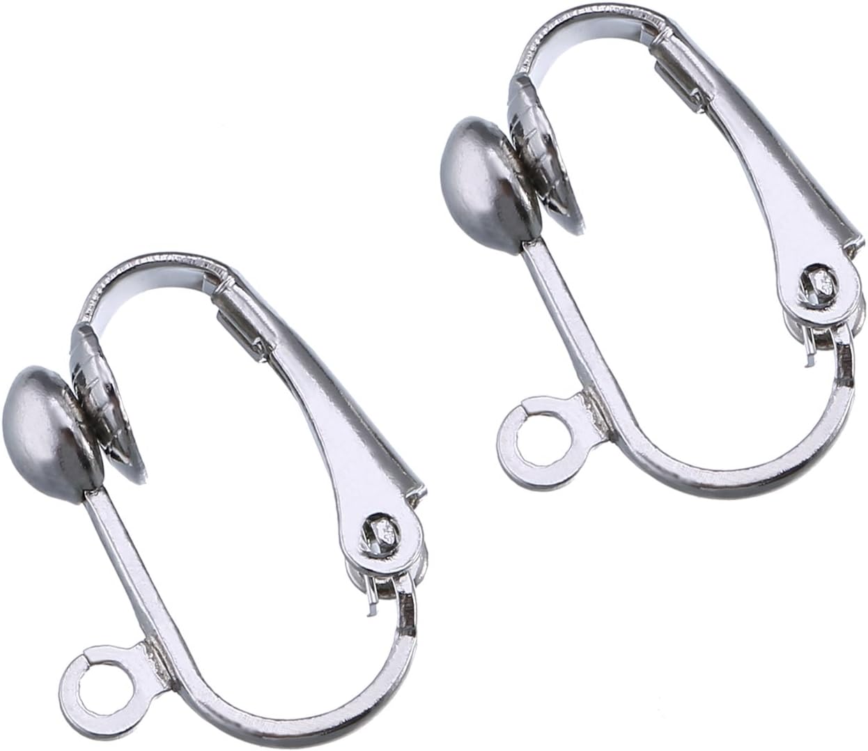 Bememo 36 Pack Clip-on Earring Converter with Easy Open Loop for DIY Earring and Turn Any Studs or Pierced into Clip on (Silver)