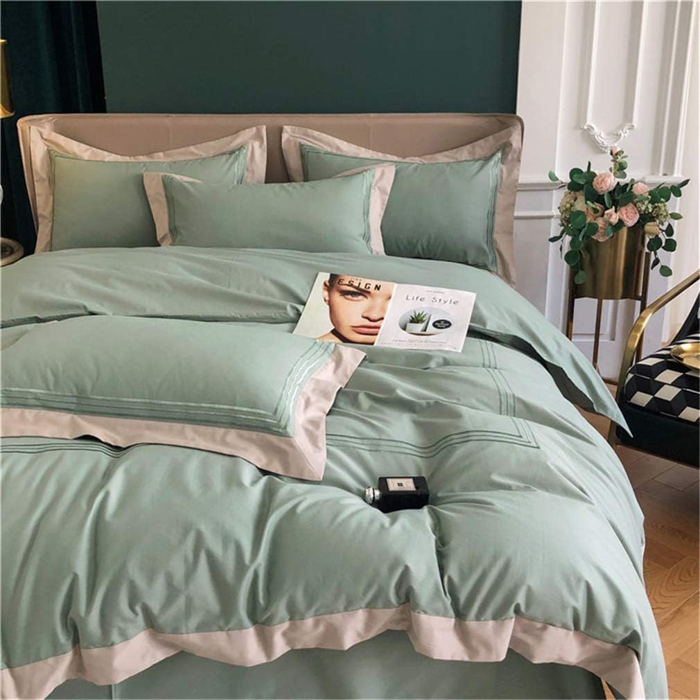 Cotton Four-Piece Set, Warm and Comfortable Bedding, Wrinkle-Resistant and Fade-Resistant Sheets, Four-Season Bedding, 2.0m Bedding Set