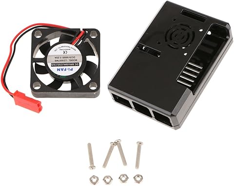 #N/A Carcasa De Protección ABS con Disipador Térmico del Ventilador para Raspberry Pi 3-B 3B - Negro Informática,Componentes,Dispositivos externos,Cajas de ordenador de sobremesa