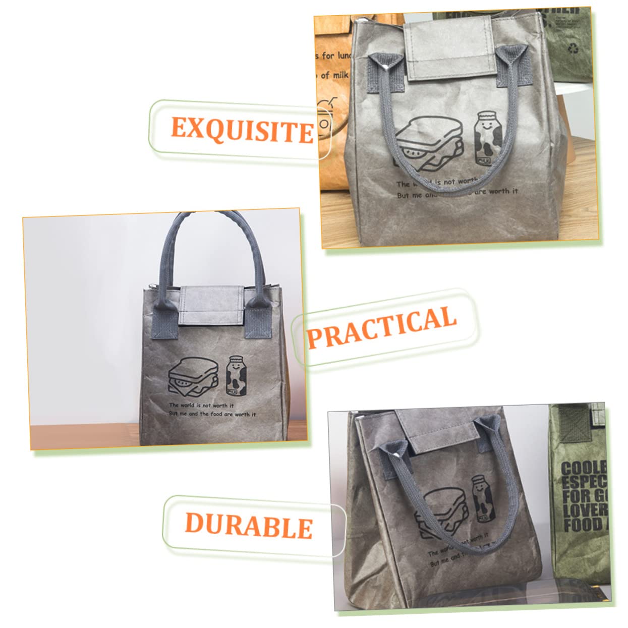 Ciieeo 3 Bolsas De Almuerzo Bento Para Mantener La Comida Caliente Bolsa De Almuerzo Portátil Reutilizable Bolsa De Almuerzo Para Mujer Bolso De Mano Bolso De Mano Para Mujer Picnic