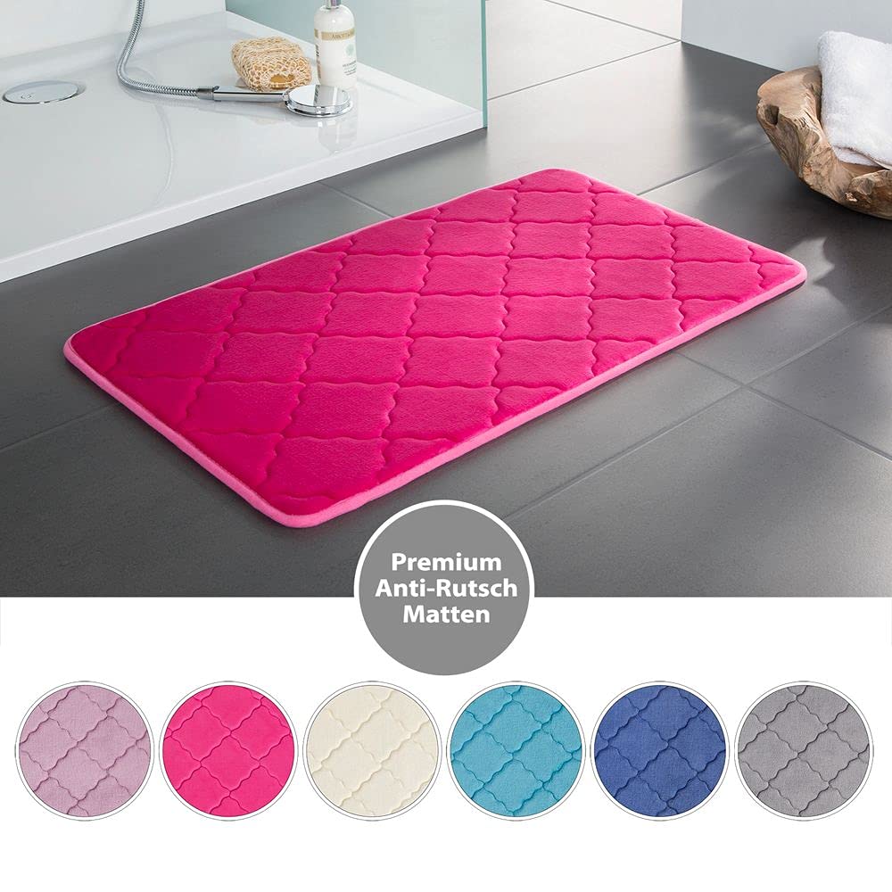 Tappeto Bagno 50x80 cm Moderno Soffice Antiscivolo Assorbente Scendiletto Doccia 100% Made In Italy Blu | Leroy Merlin