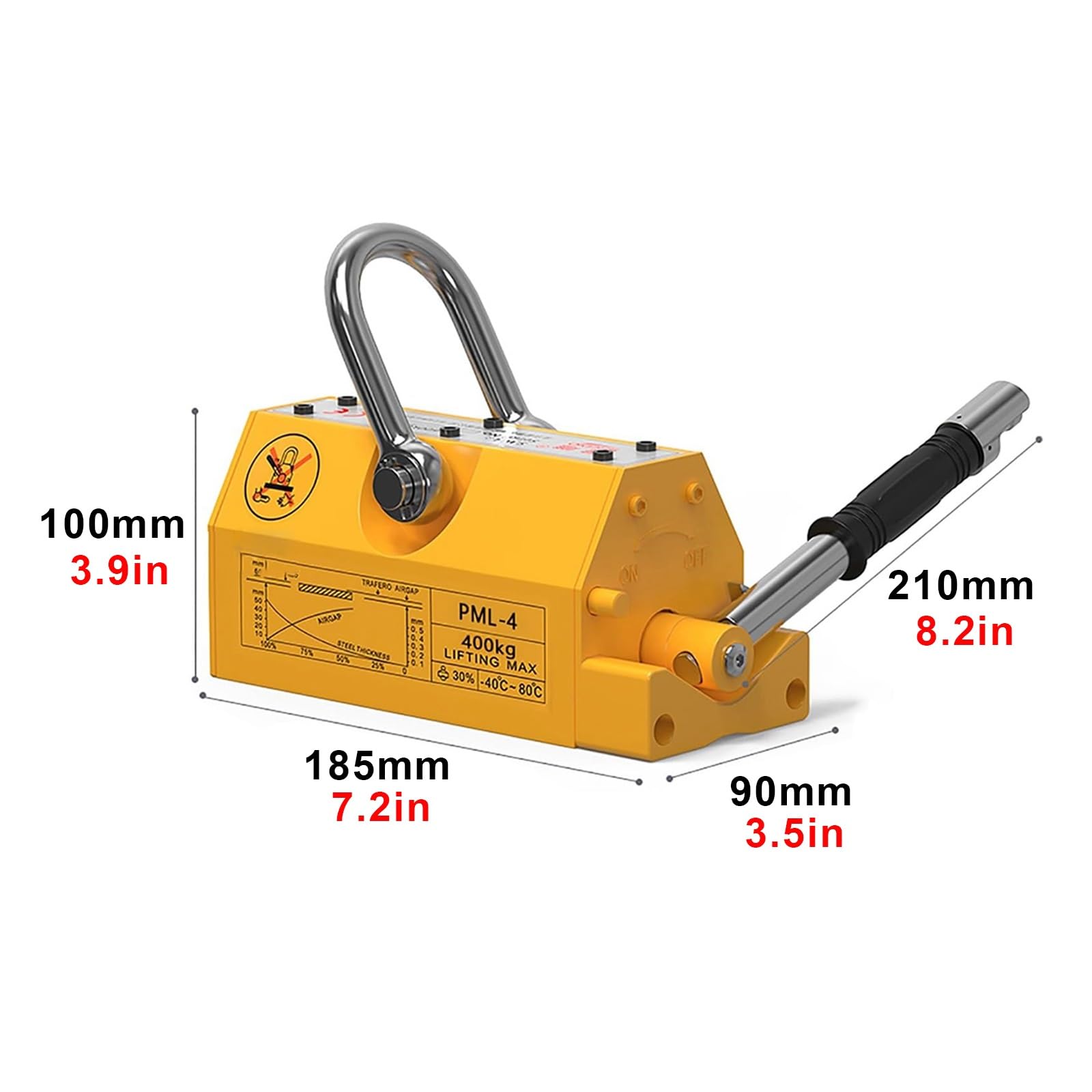 Magnetyczny podnośnik pokrywy włazu 40 cm koła pneumatyczne wytrzymały stalowy wózek do podnoszenia włazów przemysłowy podnośnik do kamienia o udźwigu 400 kg