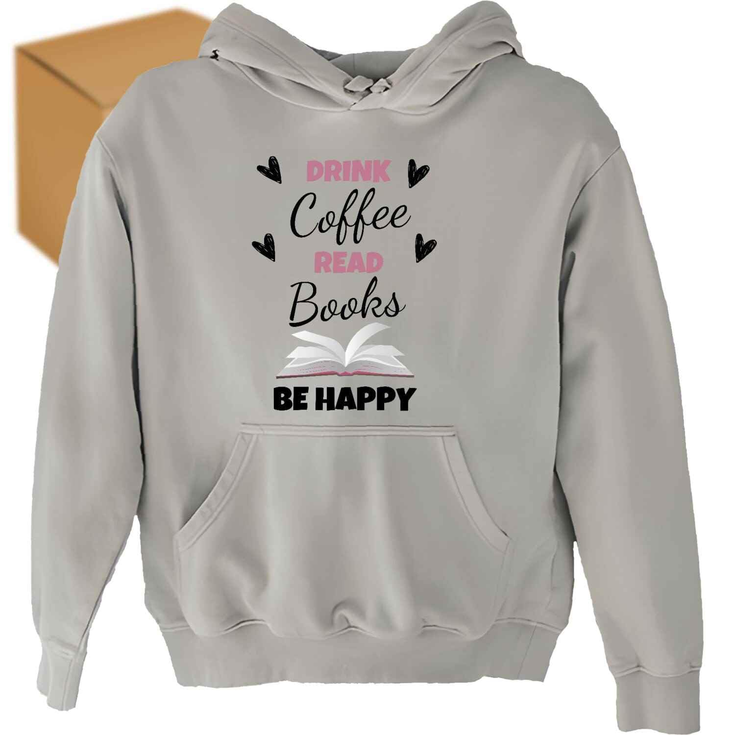 Grandpa Gift Drink Coffee Read Books Be Happy For Bookworm Reading Lover Coffee Addict White And Muti-color Unisex Hoodie