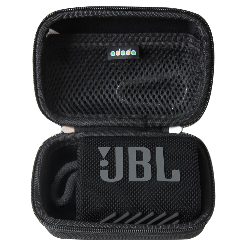 Adada Hard Travel Case for JBL Go 3 / JBL GO 4 Portable Bluetooth Speaker (Black)