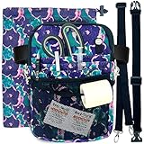 French KOKO Nursing Fanny Pack with Medical Gear Pockets, Tape Holder, and Utility Storage for Stethoscopes, Bandage Scissors, and Emergency Supplies, Student and Nurse Use (Floral Dream)