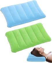 2PCS Inflatable Pillows for Travel, Inflatable Pillows Soft Beach Camping and Hiking Foldable Outdoor Velvet Pillow for Sleeping Pillow Cushion
