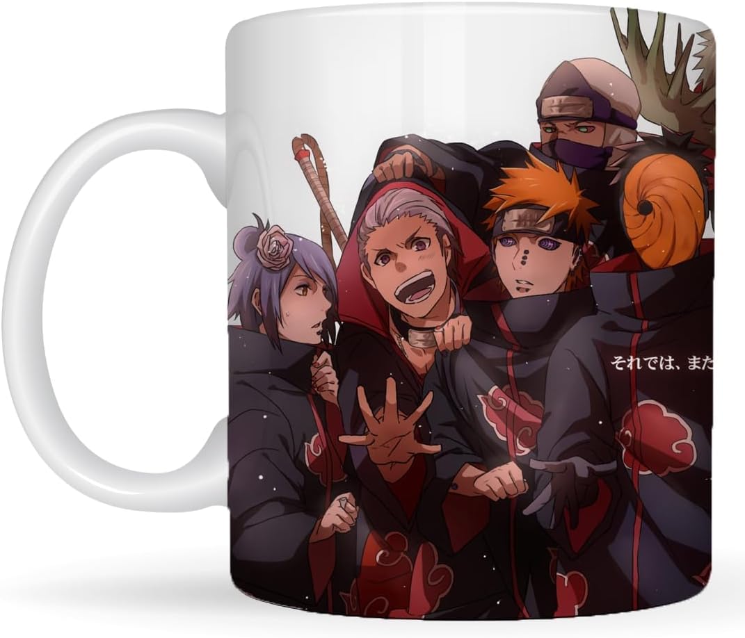 Gift Export Hub Anime Printed Coffee Mug - Naruto-Sasuke Edition: 330ml Ideal for Gifting and Presenting.(Akatsuki-C)