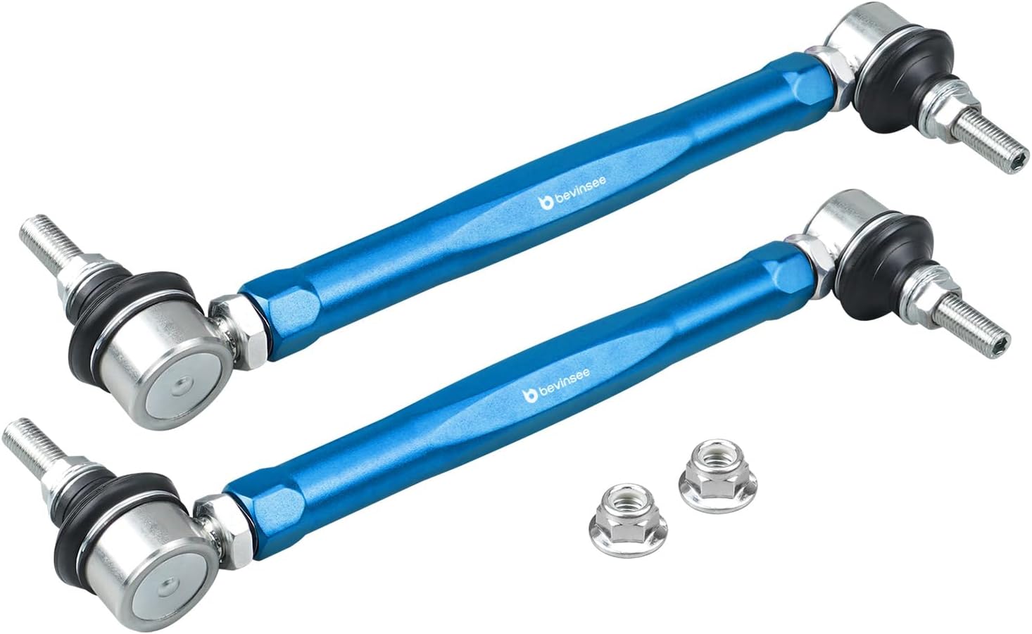 Bevinsee Adjustable Front Sway Bar End Link Kit Compatible with BMW 3 Series E46 1999-2006, Z4 E85/E86 2003-2008, Aluminum Blue
