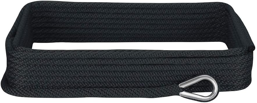 Extreme Max 3006.2048 BoatTector Solid Braid MFP Anchor Line with Thimble - 3/8" x 50, Black