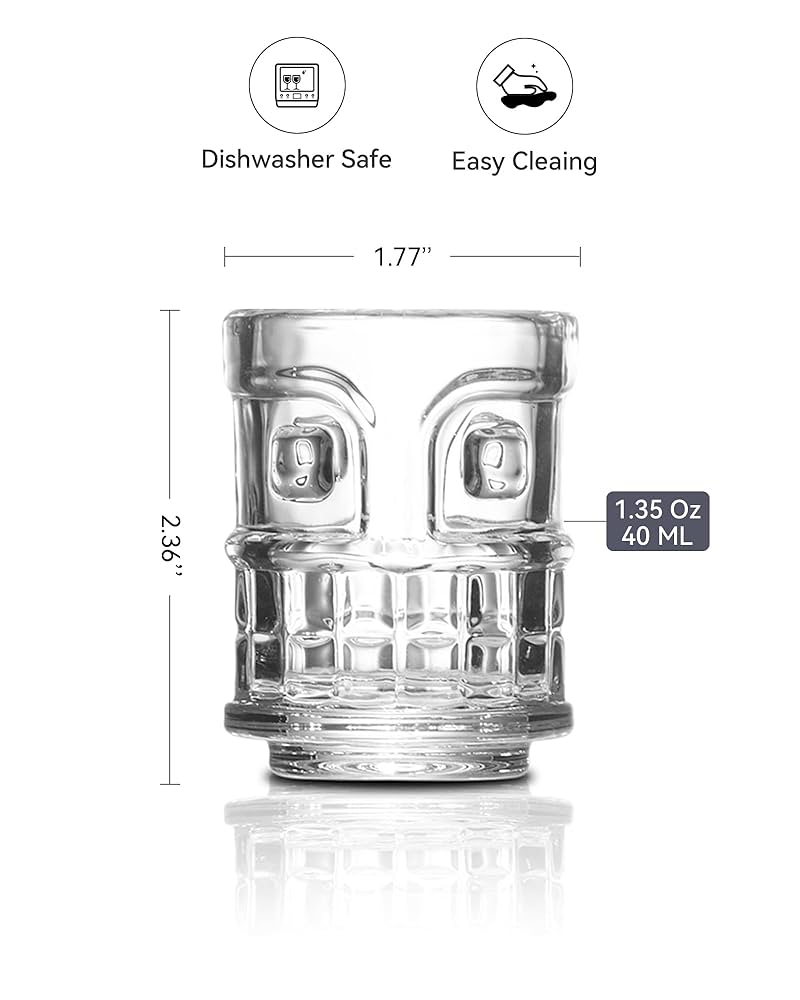 【骨董品】携帯用酒器 Amazon.com | Fioance Clear Tiki Shot Glasses Set - 1.35oz