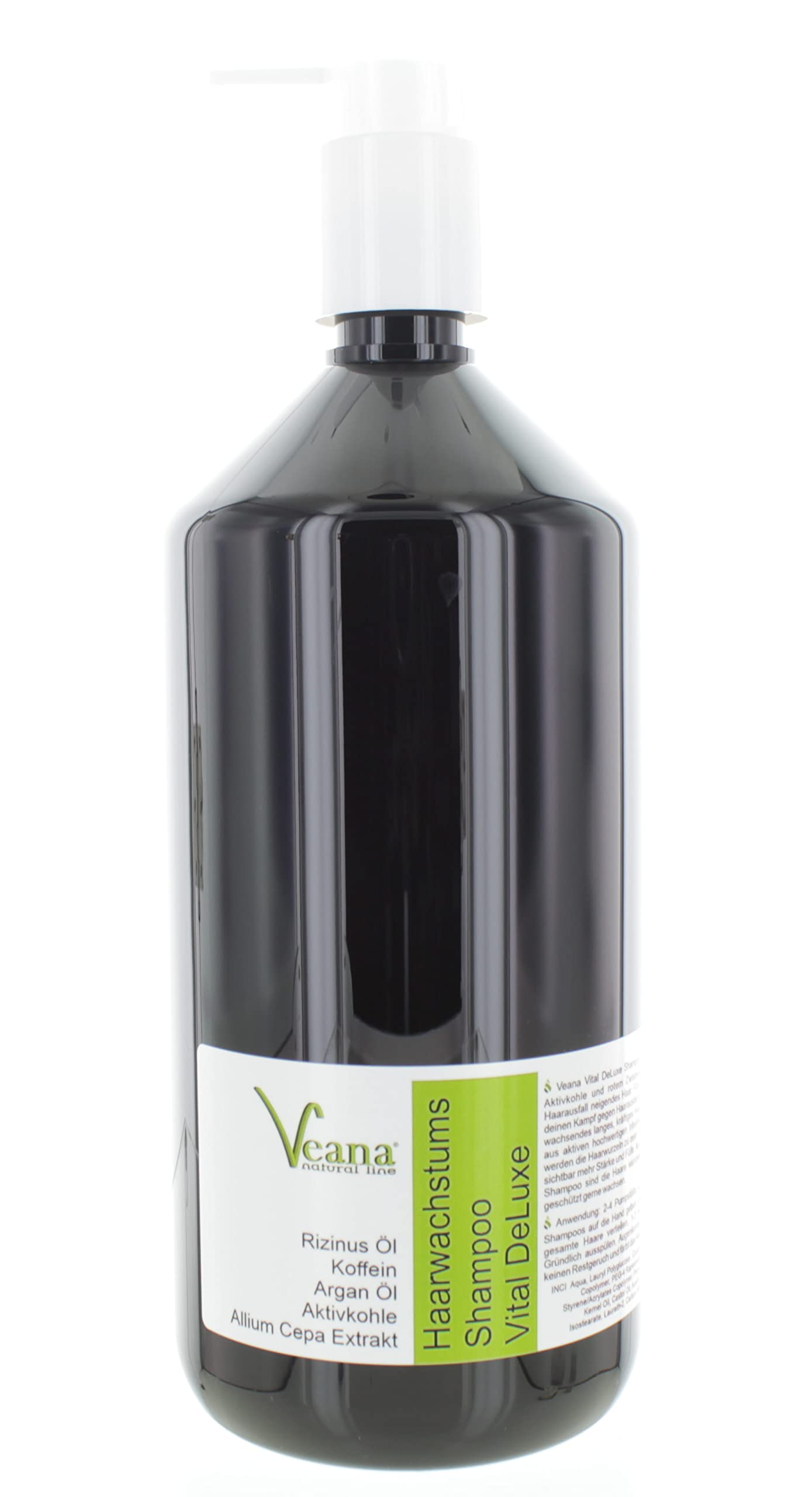 Veana Szampon Vital DeLuxe (1000 ml) – szampon przeciw wypadaniu włosów, szampon do zatrzymywania wypadania włosów, reaktywuje i przyspiesza wzrost włosów