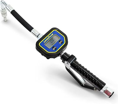 GOODYEAR Digital Oil Control Valve Meter Nozzle 10 GPM / 35 LPM Heavy Duty Air Operated Pneumatic 1/2" inch NPT Inlet Pressure Range 7-1500 Psi 5-100 Bar with Flexible Spout Not for Gasoline