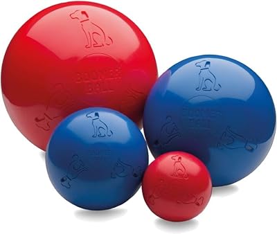BOOMER BALL 8 Inch, Virtually Indestructible Best Dog Toy, Boredom Busting Football, Tough & Durable Large Dog Ball, Floats On Water, Great Mental Stimulation & High Energy Dogs, Assorted Colours