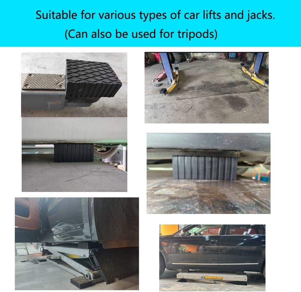 4 Pure Solid Universal Rubber Lift Pads, Used for car Lifts, Jacks, Frames 6-3/8 "x 4-3/4" x 3 "(160mm x 120mm x 75mm)