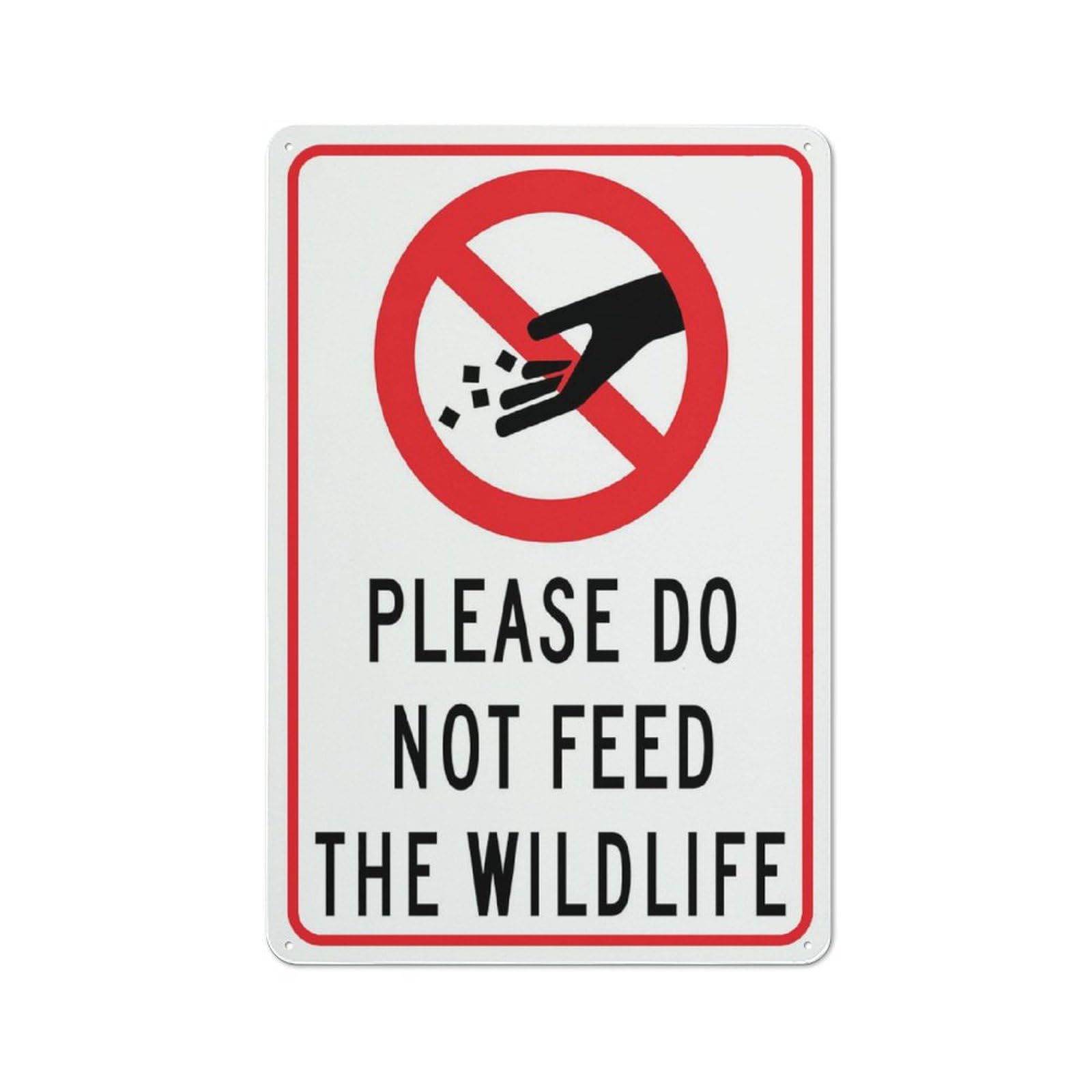 Please Do Not Feed The Wildlife (Symbol) Sign, 8x12 Inch Rust-Free Aluminum Outdoor Metal Tin Sign for Home, Business, Yard
