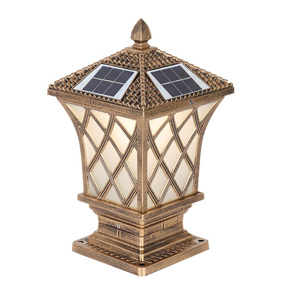 Lampa solarna do ogrodu, odlewane ciśnieniowo aluminium ze szklanym kloszem, 3 tryby oświetlenia, dekoracja zewnętrzna w stylu europejskim do dziedzińców willi
