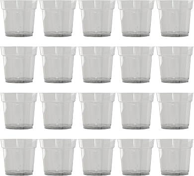 Clear Nursery Pots, Clear Flower Pots 20PCS 4.5 Inch Plastic Plant Pot with Drainage Hole, Planter Nursery Pots, Small Clear Pots for Plants Type 2