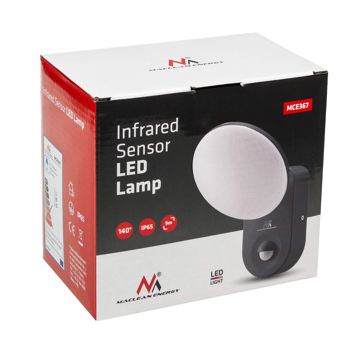 Maclean Energy MCE367 Lampa ścienna LED 15W Neutralny biały szary