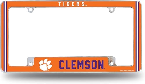 Miniatura 321 de Rico Industries NCAA Classic 12" x 6" Chrome All Over Automotive License Plate Frame for Car/Truck/SUV