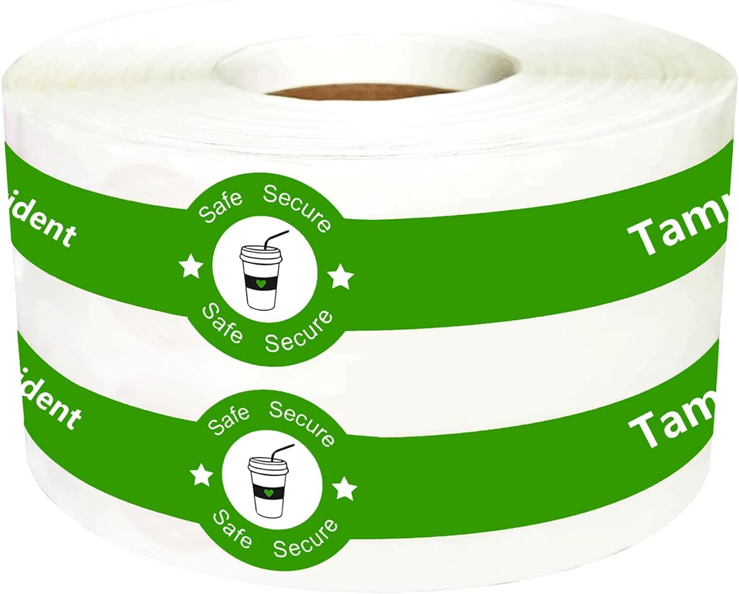 Safe Secure Tamper Evident Seals Stickers for Drink Lids 1"x 9"Tamper Proof Stickers-500Pcs Food Delivery Stickers Sealed for Freshness Labels Drink Food Coffee Milk Tea Ice Cream Safety Seal Stickers